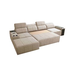 Elegantes Ecksofa Milano XII mit Schlaffunktion - Gewebestoff, Verita 76
