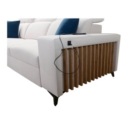 Alto I corner sofa with a sleeping function and adjustable headrests in Plecionka fabric, Sawana 14 | Your Ideal Furniture