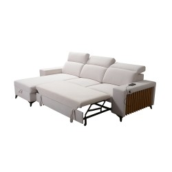Alto I Corner Sofa with Sleeping Function and Adjustable Headrests in Plecionka Fabric, Sawana 72 | Your Ideal Furniture