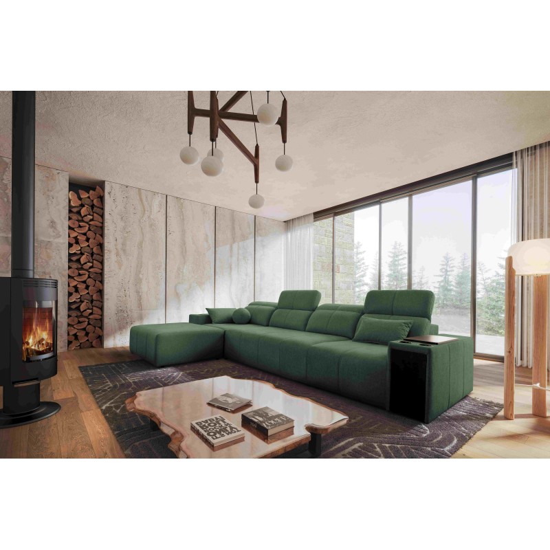 Elegancki Narożnik Milano XII z funkcją spania - Tkanina Plecionka, Verita 75 Elegancki Narożnik Milano XII z funkcją spania - Tkanina Plecionka, Verita 75