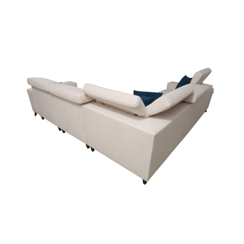 Alto III corner sofa with slats, sleeping function, and adjustable headrests in Plecionka fabric, Sawana 61 Alto III corner sofa with slats, sleeping function, and adjustable headrests in Plecionka fabric, Sawana 61
