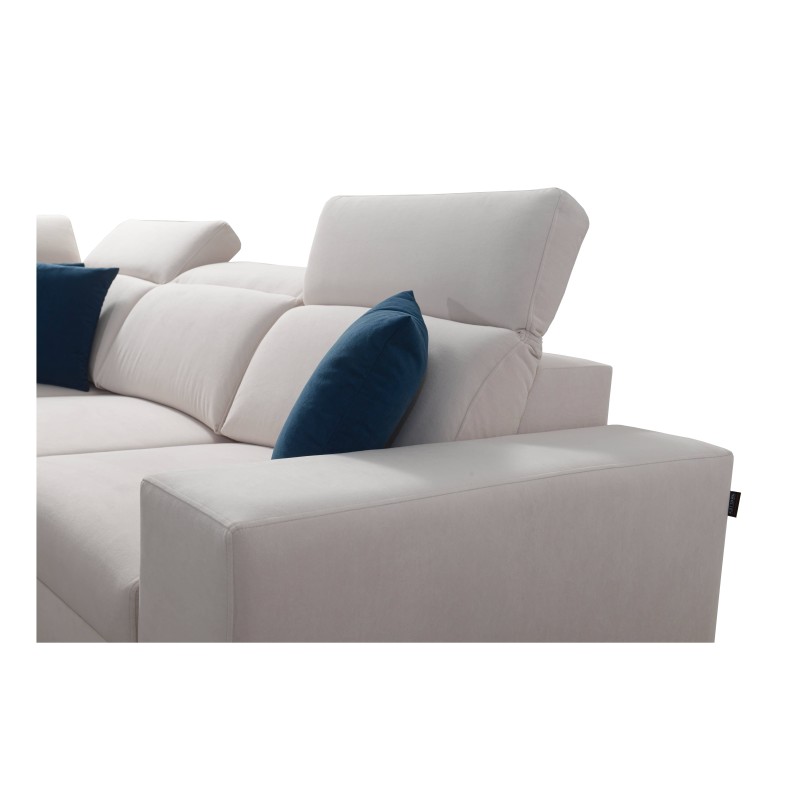 Alto III corner sofa with slats, sleeping function, and adjustable headrests in Plecionka fabric, Sawana 72 Alto III corner sofa with slats, sleeping function, and adjustable headrests in Plecionka fabric, Sawana 72