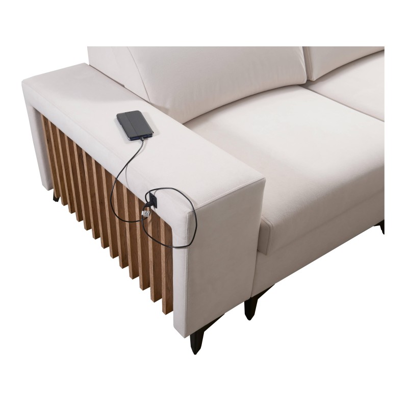 Esquina Alto III con lamas, función de cama y reposacabezas ajustables en tela Plecionka, Sawana 72. Esquina Alto III con lamas, función de cama y reposacabezas ajustables en tela Plecionka, Sawana 72.