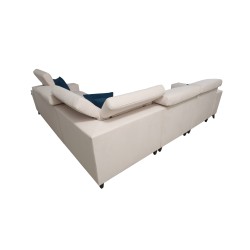 Alto III corner sofa with slats, sleeping function, and adjustable headrests in Plecionka fabric, Sawana 96