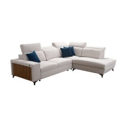 Alto VII corner sofa with slats, sleeping function, and adjustable features.