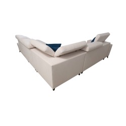 Sofá esquinero Alto IX con función de cama, reposacabezas ajustables y puerto USB.