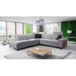 Alto IX corner sofa with a sleeping function, adjustable headrests, and a USB port