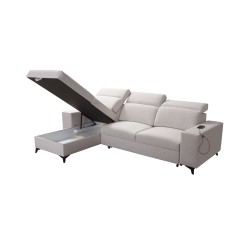Alto I corner sofa mix I with sleeping function and adjustable headrests - Plecionka, Sawana 84