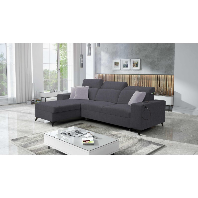 Ecksofa Alto I mix I mit Schlaffunktion und verstellbaren Kopfstützen - Flechtwerk, Sawana 96 Ecksofa Alto I mix I mit Schlaffunktion und verstellbaren Kopfstützen - Flechtwerk, Sawana 96