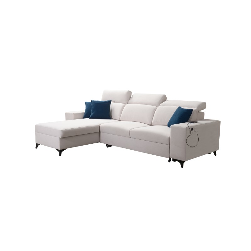 Ecksofa Alto I mix I mit Schlaffunktion und verstellbaren Kopfstützen - Flechtwerk, Sawana 96 Ecksofa Alto I mix I mit Schlaffunktion und verstellbaren Kopfstützen - Flechtwerk, Sawana 96