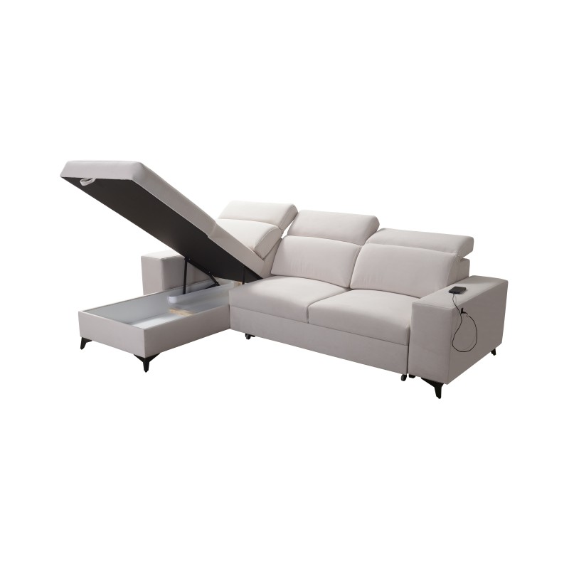 Ecksofa Alto I mix I mit Schlaffunktion und verstellbaren Kopfstützen - Flechtwerk, Sawana 96 Ecksofa Alto I mix I mit Schlaffunktion und verstellbaren Kopfstützen - Flechtwerk, Sawana 96