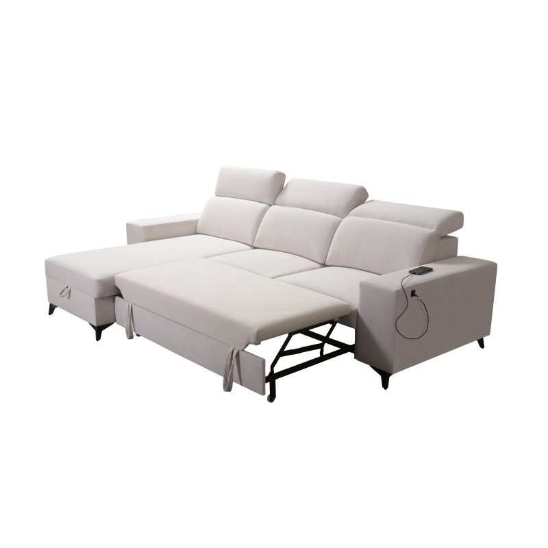 Ecksofa Alto I mix I mit Schlaffunktion und verstellbaren Kopfstützen - Flechtwerk, Sawana 96 Ecksofa Alto I mix I mit Schlaffunktion und verstellbaren Kopfstützen - Flechtwerk, Sawana 96