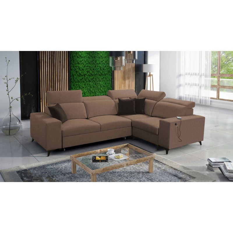Sofá Esquinero Alto II Mix con función de cama - Mueble cómodo y funcional con Plecionka, Sawana 25 | Nombre de Tu Tienda