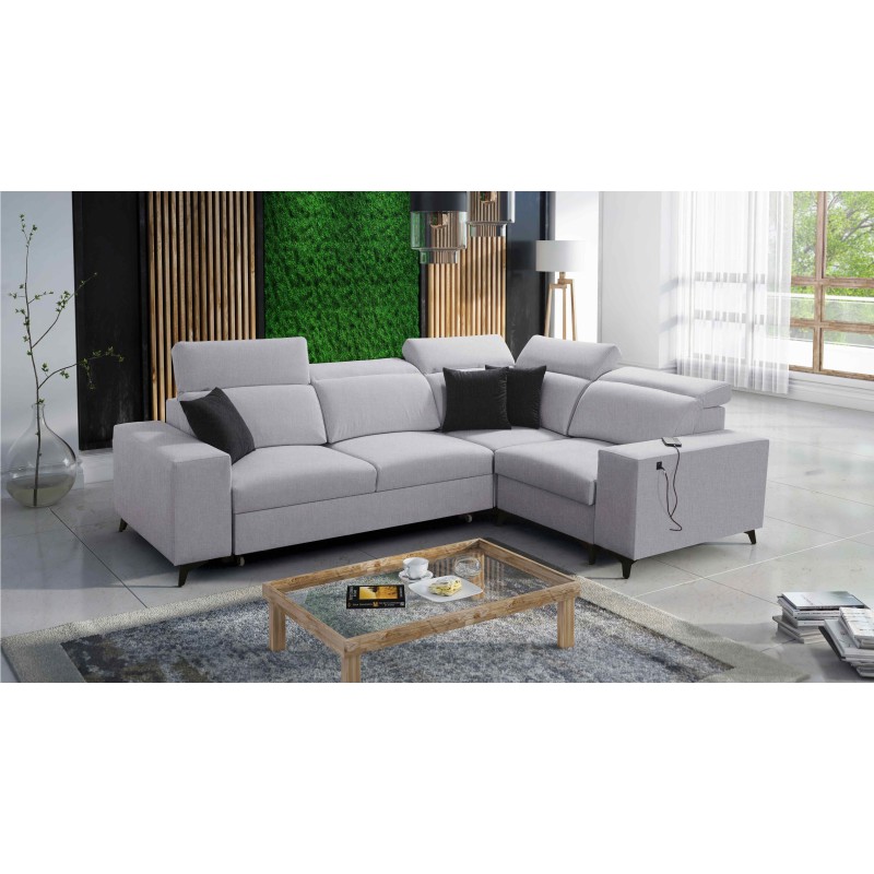 Alto II Mix Corner Sofa with Sleeping Function - Comfortable and Functional Furniture with Plecionka, Sawana 84 | Your Store Nam