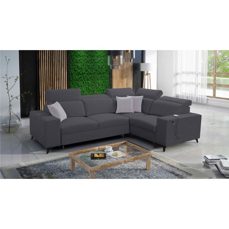 Alto II Mix Corner Sofa with Sleeping Function - Comfortable and Functional Furniture with Plecionka, Sawana 96 | Your Store Nam