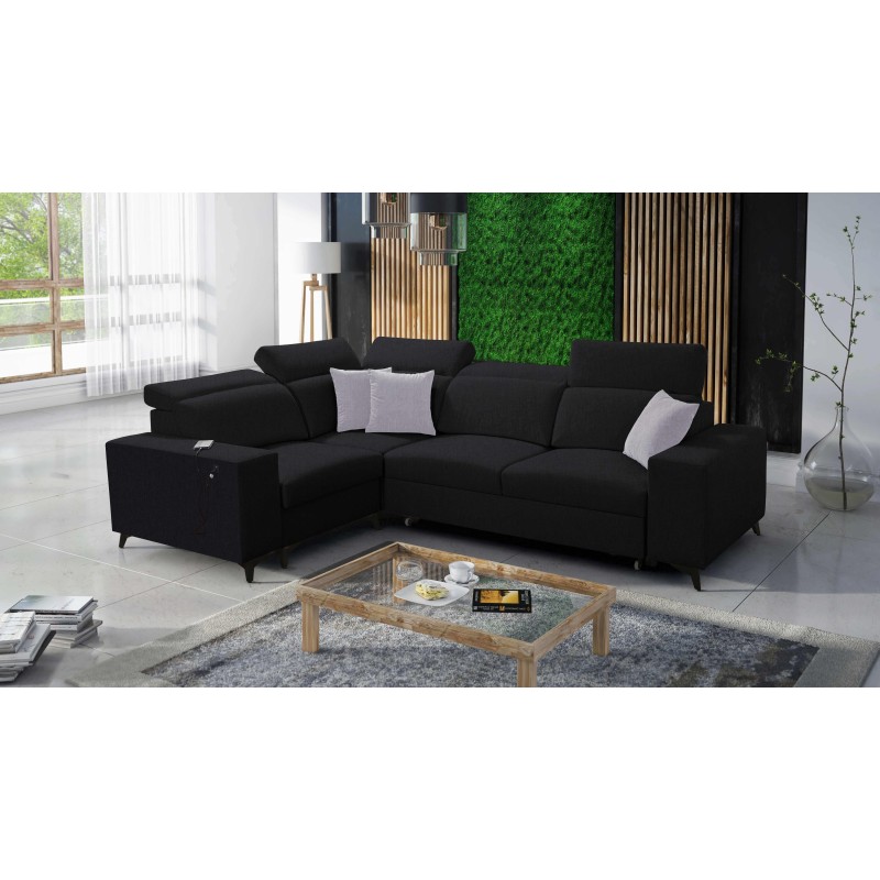 Sofá esquinero Alto II Mix con función de cama - Mueble cómodo y funcional con Plecionka, Sawana 14 | Nombre de Tu Tienda