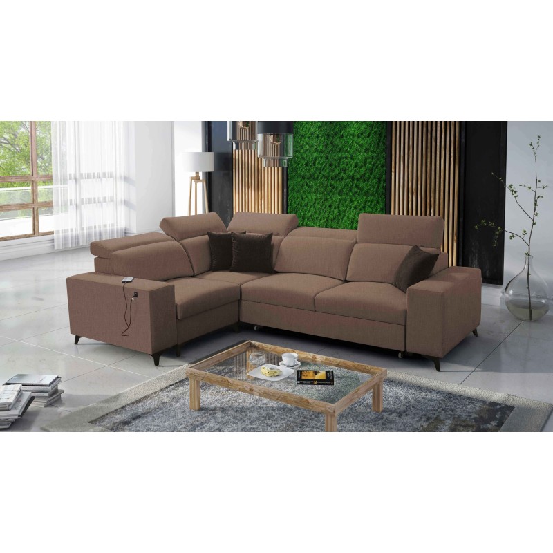 Sofá Esquinero Alto II Mix con función de cama - Mueble cómodo y funcional con Plecionka, Sawana 25 | Nombre de Tu Tienda