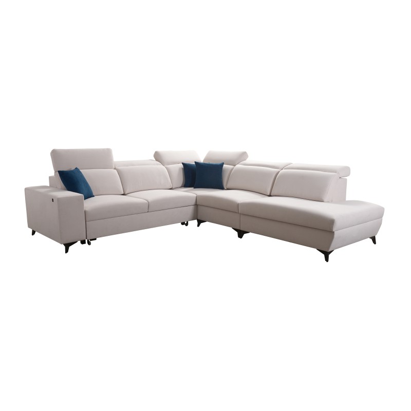 Alto IX Mix corner sofa with a sleeping function and adjustable headrests in Plecionka fabric, Sawana 14 Alto IX Mix corner sofa with a sleeping function and adjustable headrests in Plecionka fabric, Sawana 14