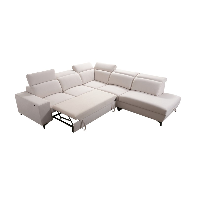 Alto IX Mix corner sofa with a sleeping function and adjustable headrests in Plecionka fabric, Sawana 14 Alto IX Mix corner sofa with a sleeping function and adjustable headrests in Plecionka fabric, Sawana 14