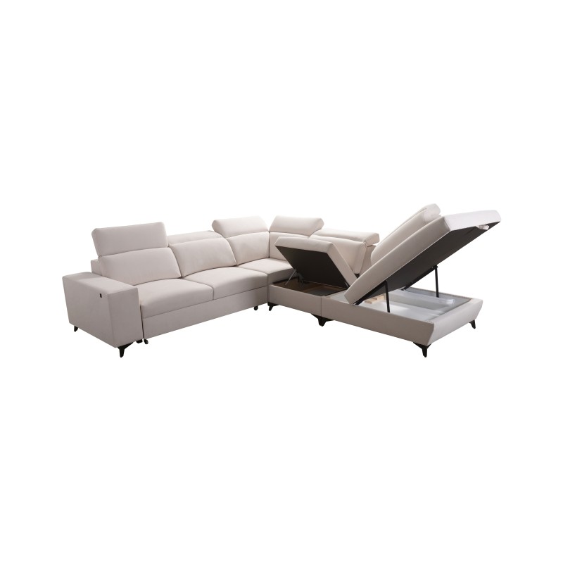 Alto IX Mix corner sofa with a sleeping function and adjustable headrests in Plecionka fabric, Sawana 14 Alto IX Mix corner sofa with a sleeping function and adjustable headrests in Plecionka fabric, Sawana 14