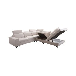 Alto IX Mix corner sofa with a sleeping function and adjustable headrests in Plecionka fabric, Sawana 61
