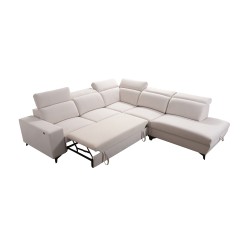 Alto IX Mix corner sofa with a sleeping function and adjustable headrests in Plecionka fabric, Sawana 72
