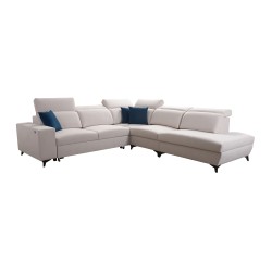 Alto IX Mix corner sofa with a sleeping function and adjustable headrests in Plecionka fabric, Sawana 96