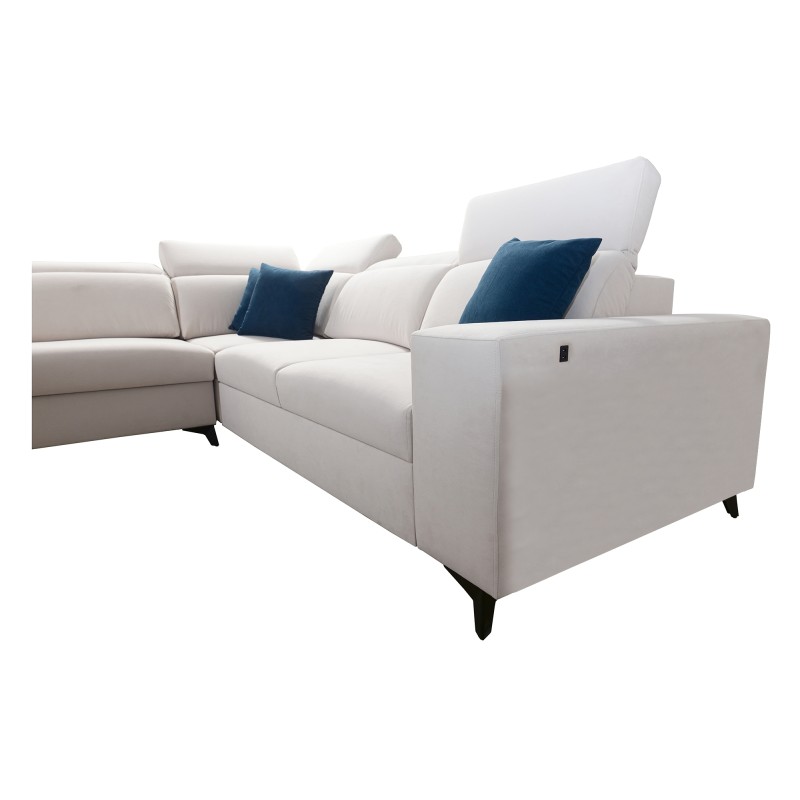 Alto IX Mix corner sofa with a sleeping function and adjustable headrests in Plecionka fabric, Sawana 25 Alto IX Mix corner sofa with a sleeping function and adjustable headrests in Plecionka fabric, Sawana 25