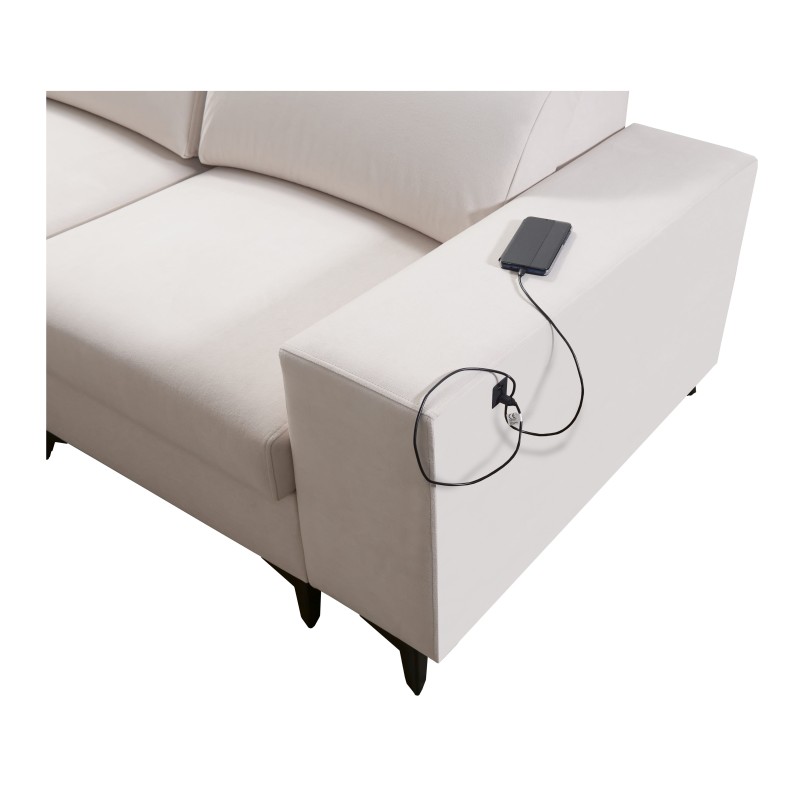 Alto IX Mix corner sofa with a sleeping function and adjustable headrests in Plecionka fabric, Sawana 25 Alto IX Mix corner sofa with a sleeping function and adjustable headrests in Plecionka fabric, Sawana 25