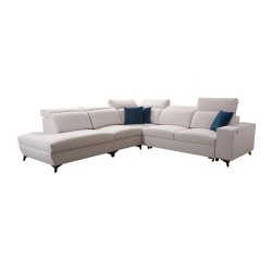 Alto IX Mix corner sofa with a sleeping function and adjustable headrests in Plecionka fabric, Sawana 61