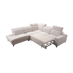 Alto IX Mix corner sofa with a sleeping function and adjustable headrests in Plecionka fabric, Sawana 72