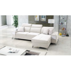 Luxuriöse Ecksofa Porto I mit Schlaffunktion - Velours | Hydrophob, Casablanca 2301