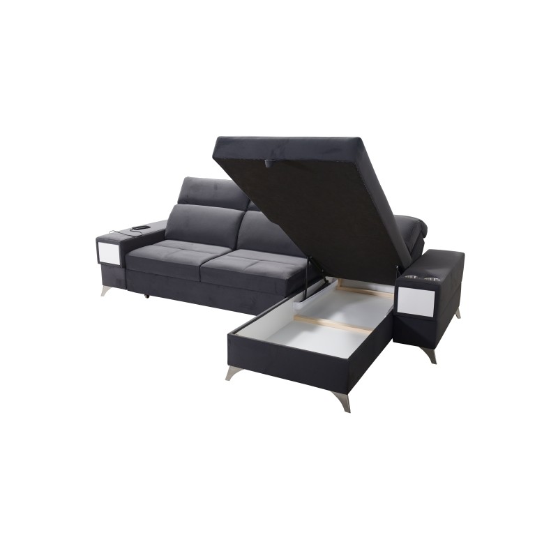 Luxury corner sofa Porto I with sleeping function - Velvet | Hydrophobic, Casablanca 2301 Luxury corner sofa Porto I with sleeping function - Velvet | Hydrophobic, Casablanca 2301