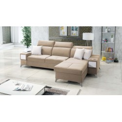 Luxuriöses Ecksofa Porto I mit Schlaffunktion - Samt | Hydrophob, Casablanca 2304