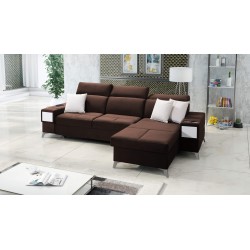 Luxuriöses Ecksofa Porto I mit Schlaffunktion - Velours | Hydrophob, Casablanca 2307