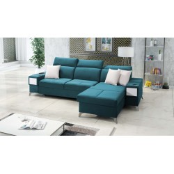 Luxuriöse Ecksofa Porto I mit Schlaffunktion - Velours | Hydrophob, Casablanca 2313