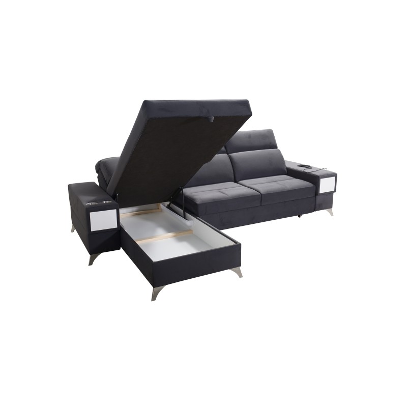 Luxury corner sofa Porto I with sleeping function - Velvet | Hydrophobic, Casablanca 2301 Luxury corner sofa Porto I with sleeping function - Velvet | Hydrophobic, Casablanca 2301