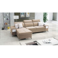 Luxuriöses Ecksofa Porto I mit Schlaffunktion - Samt | Hydrophob, Casablanca 2304