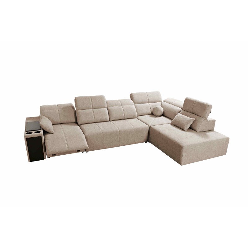 Elegant 'Milano XI Mix' Corner Sofa in Woven Fabric, Verita 09