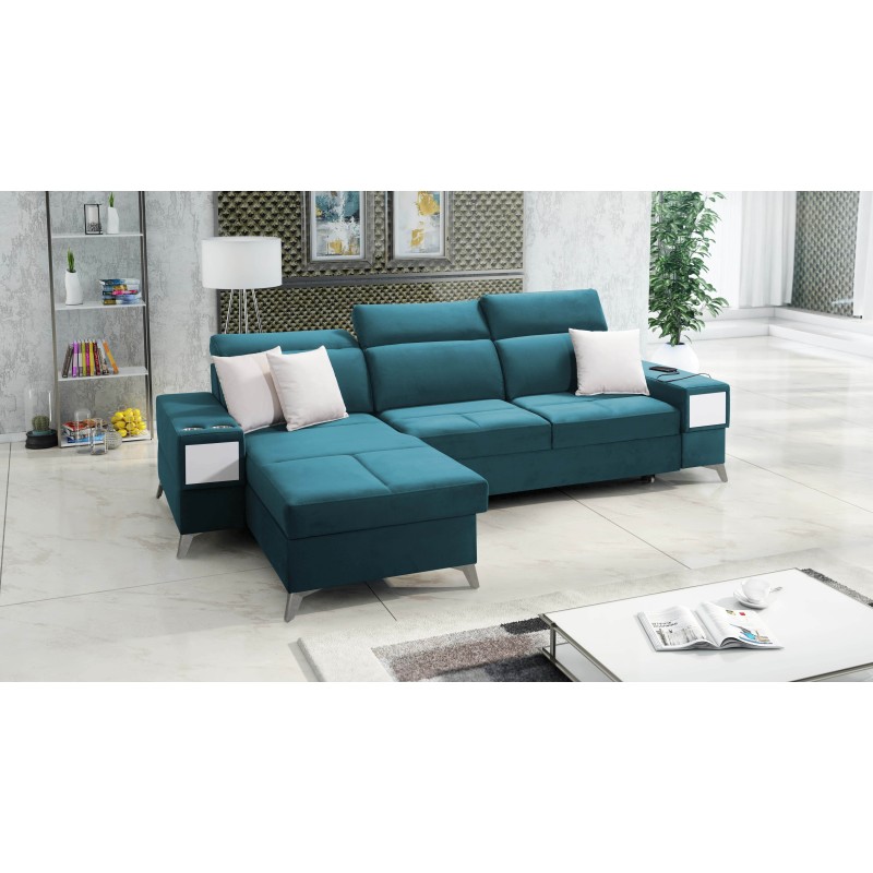 Luxury corner sofa Porto I with sleeping function - Velvet | Hydrophobic, Casablanca 2313 Luxury corner sofa Porto I with sleeping function - Velvet | Hydrophobic, Casablanca 2313
