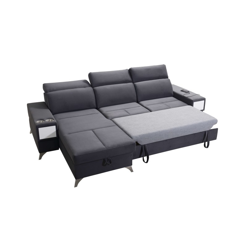 Luxuriöse Ecksofa Porto I mit Schlaffunktion - Velours | Hydrophob, Casablanca 2313 Luxuriöse Ecksofa Porto I mit Schlaffunktion - Velours | Hydrophob, Casablanca 2313