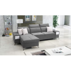 Luxuriöses Ecksofa Porto I mit Schlaffunktion - Samt | Hydrophob, Casablanca 2314