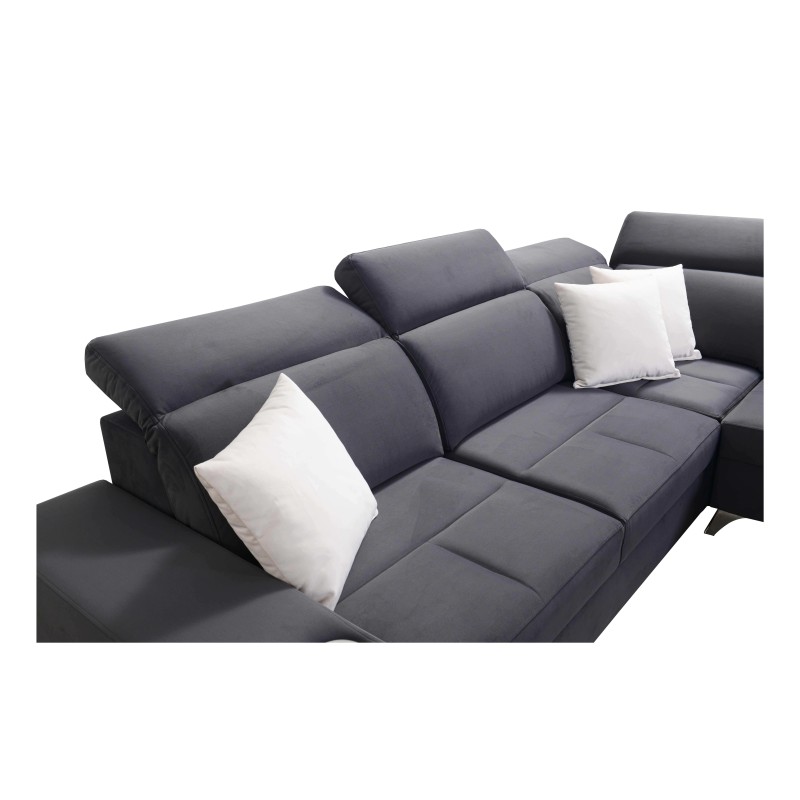 Porto II corner sofa with sleeping function, pull-out drawer, USB port - Velvet | Hydrophobic, Casablanca 2313 Porto II corner sofa with sleeping function, pull-out drawer, USB port - Velvet | Hydrophobic, Casablanca 2313