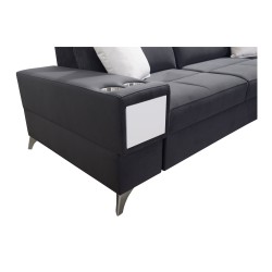 Ecksofa Porto II mit Schlaffunktion, ausziehbare Schublade, USB-Anschluss - Velours | Hydrophob, Casablanca 2313 Ecksofa Porto II mit Schlaffunktion, ausziehbare Schublade, USB-Anschluss - Velours | Hydrophob, Casablanca 2313