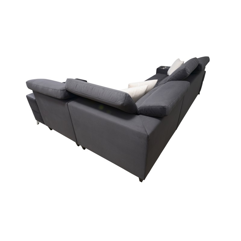 Ecksofa Porto II mit Schlaffunktion, ausziehbare Schublade, USB-Anschluss - Velours | Hydrophob, Casablanca 2313 Ecksofa Porto II mit Schlaffunktion, ausziehbare Schublade, USB-Anschluss - Velours | Hydrophob, Casablanca 2313