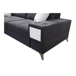 Porto II corner sofa with sleeping function, pull-out drawer, USB port - Velvet | Hydrophobic, Casablanca 2307 Porto II corner sofa with sleeping function, pull-out drawer, USB port - Velvet | Hydrophobic, Casablanca 2307