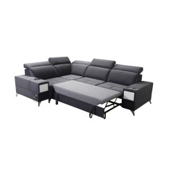 Porto II corner sofa with sleeping function, pull-out drawer, USB port - Velvet | Hydrophobic, Casablanca 2313 Porto II corner sofa with sleeping function, pull-out drawer, USB port - Velvet | Hydrophobic, Casablanca 2313