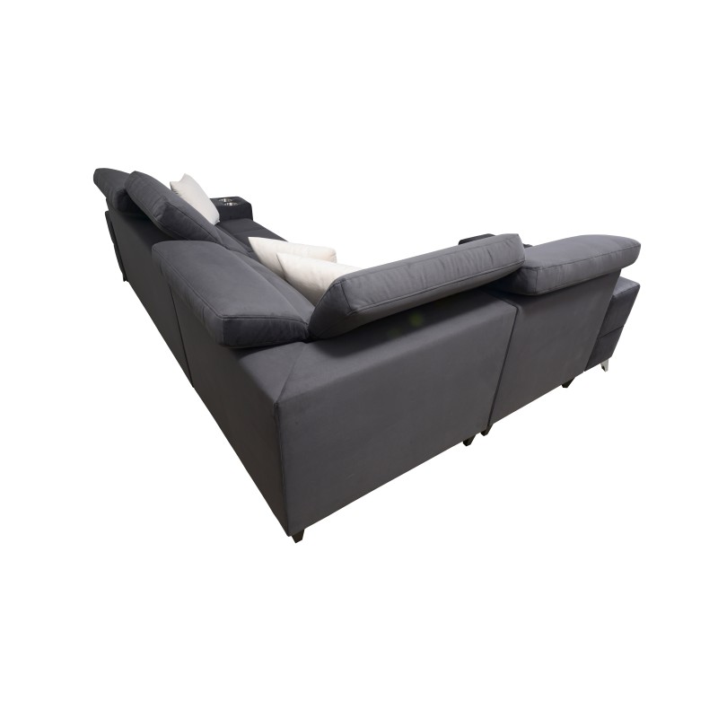 Ecksofa Porto II mit Schlaffunktion, ausziehbare Schublade, USB-Anschluss - Velours | Hydrophob, Casablanca 2313 Ecksofa Porto II mit Schlaffunktion, ausziehbare Schublade, USB-Anschluss - Velours | Hydrophob, Casablanca 2313