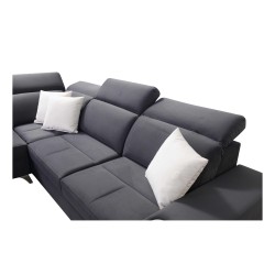 Sofá esquinero Porto II con función de cama, cajón extraíble, puerto USB - Terciopelo | Hidrofóbico, Casablanca 2316 Sofá esquinero Porto II con función de cama, cajón extraíble, puerto USB - Terciopelo | Hidrofóbico, Casablanca 2316