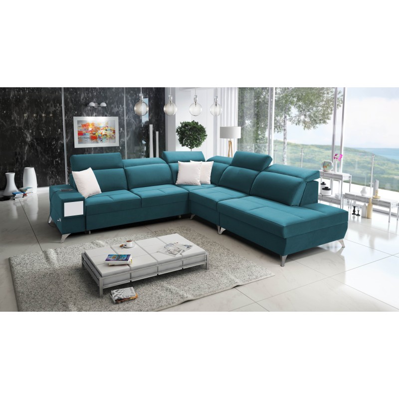 Porto IX Corner Sofa with Sleeping Function | Velvet | Hydrophobic, Casablanca 2313 | Adjustable Headrests | USB Port Porto IX Corner Sofa with Sleeping Function | Velvet | Hydrophobic, Casablanca 2313 | Adjustable Headrests | USB Port